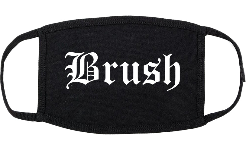 Brush Colorado CO Old English Cotton Face Mask Black