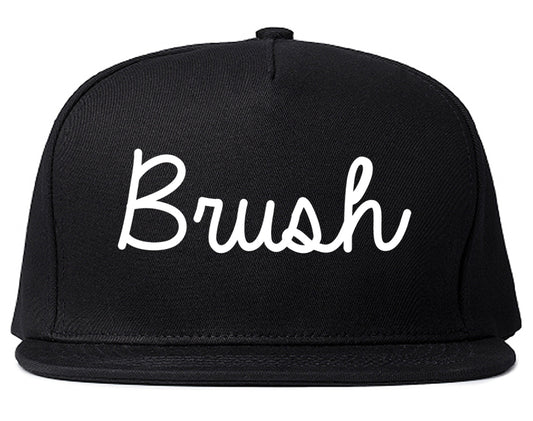 Brush Colorado CO Script Mens Snapback Hat Black