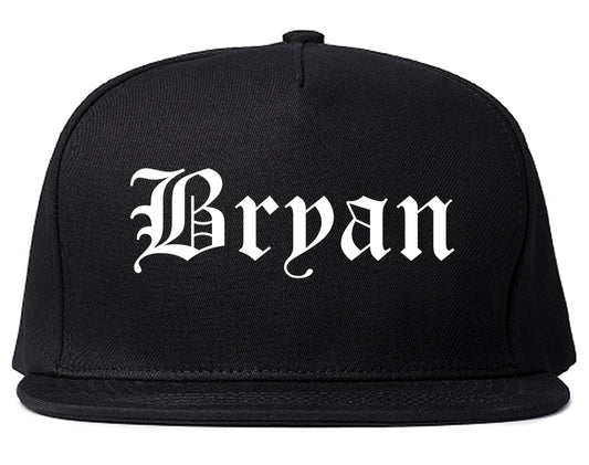 Bryan Ohio OH Old English Mens Snapback Hat Black
