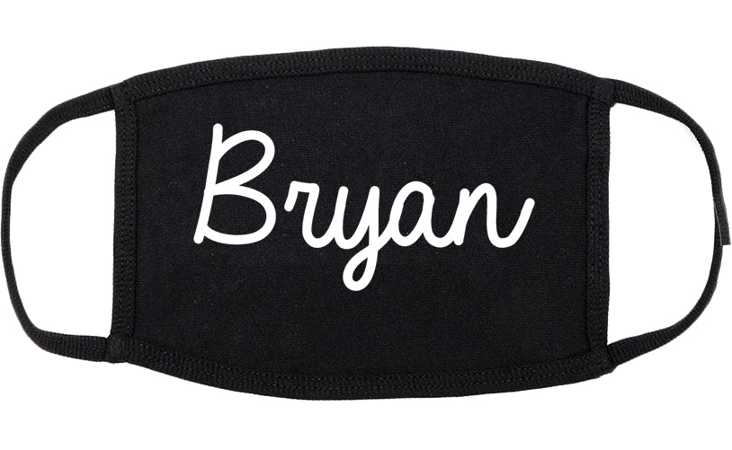 Bryan Ohio OH Script Cotton Face Mask Black