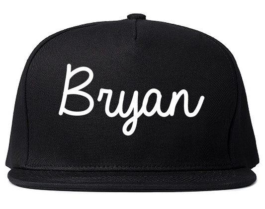 Bryan Ohio OH Script Mens Snapback Hat Black
