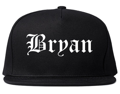 Bryan Texas TX Old English Mens Snapback Hat Black