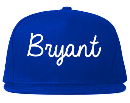 Bryant Arkansas AR Script Mens Snapback Hat Royal Blue
