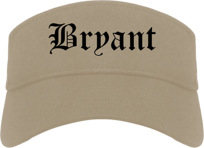 Bryant Arkansas AR Old English Mens Visor Cap Hat Khaki
