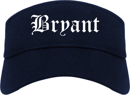 Bryant Arkansas AR Old English Mens Visor Cap Hat Navy Blue