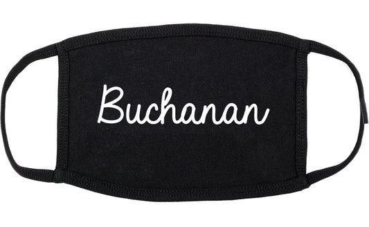 Buchanan Michigan MI Script Cotton Face Mask Black