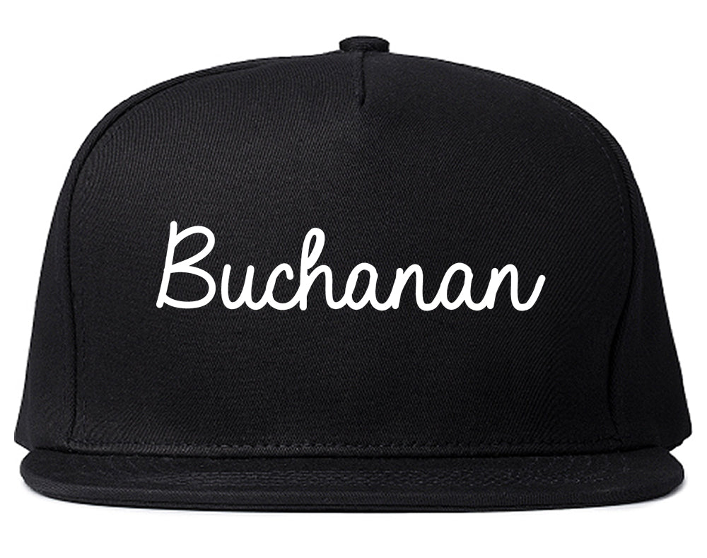 Buchanan Michigan MI Script Mens Snapback Hat Black