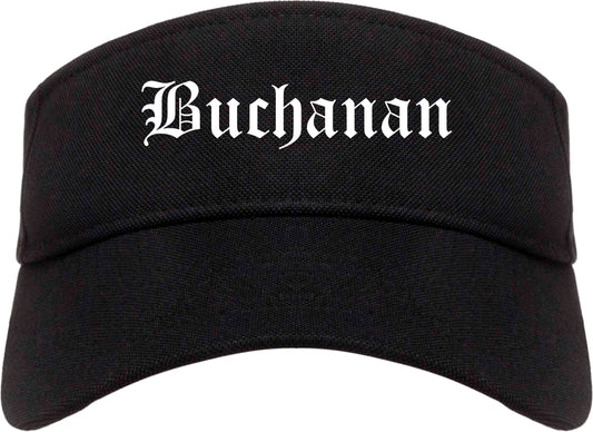 Buchanan Michigan MI Old English Mens Visor Cap Hat Black