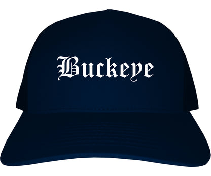 Buckeye Arizona AZ Old English Mens Trucker Hat Cap Navy Blue