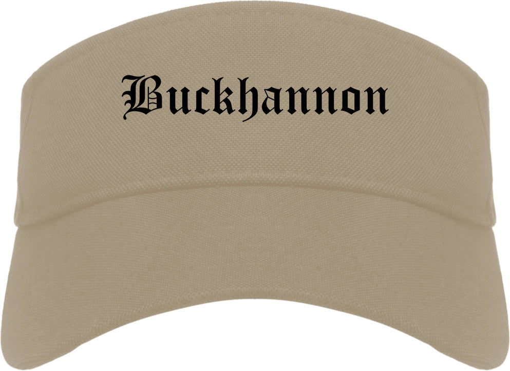 Buckhannon West Virginia WV Old English Mens Visor Cap Hat Khaki