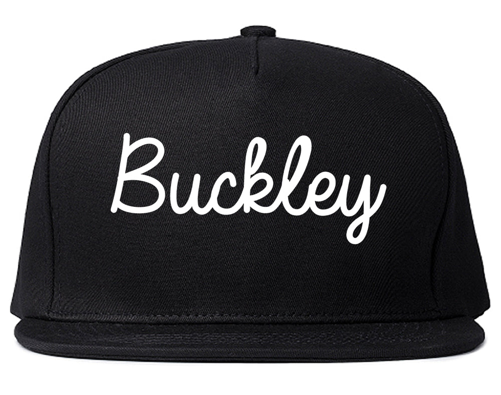 Buckley Washington WA Script Mens Snapback Hat Black