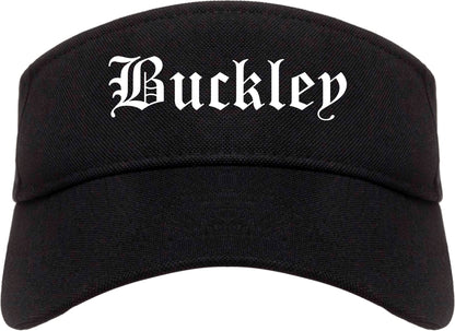 Buckley Washington WA Old English Mens Visor Cap Hat Black