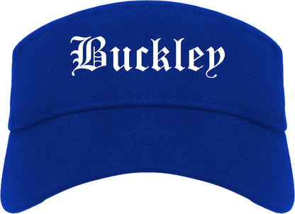 Buckley Washington WA Old English Mens Visor Cap Hat Royal Blue