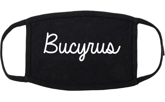 Bucyrus Ohio OH Script Cotton Face Mask Black