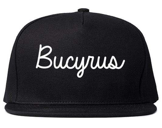 Bucyrus Ohio OH Script Mens Snapback Hat Black