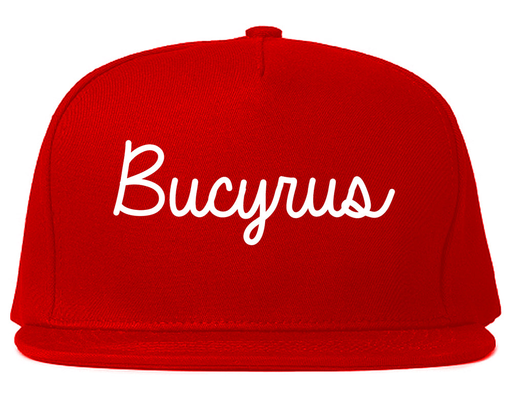 Bucyrus Ohio OH Script Mens Snapback Hat Red