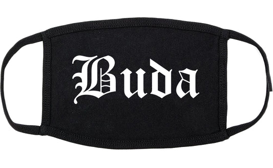 Buda Texas TX Old English Cotton Face Mask Black