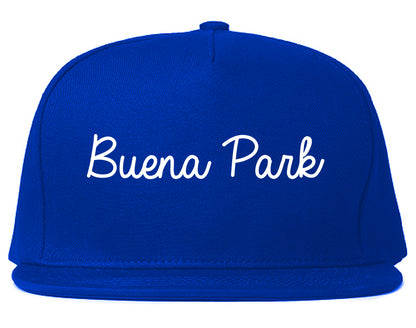 Buena Park California CA Script Mens Snapback Hat Royal Blue
