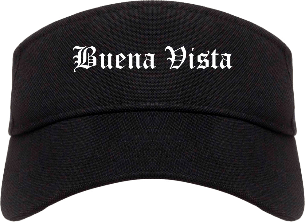 Buena Vista Virginia VA Old English Mens Visor Cap Hat Black