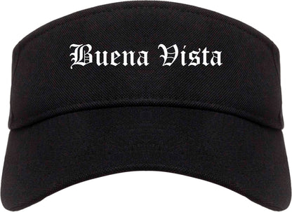 Buena Vista Virginia VA Old English Mens Visor Cap Hat Black