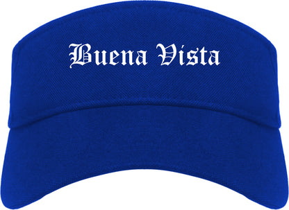 Buena Vista Virginia VA Old English Mens Visor Cap Hat Royal Blue