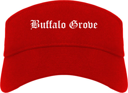 Buffalo Grove Illinois IL Old English Mens Visor Cap Hat Red