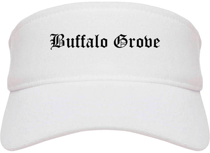Buffalo Grove Illinois IL Old English Mens Visor Cap Hat White