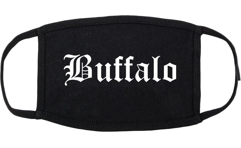 Buffalo Minnesota MN Old English Cotton Face Mask Black