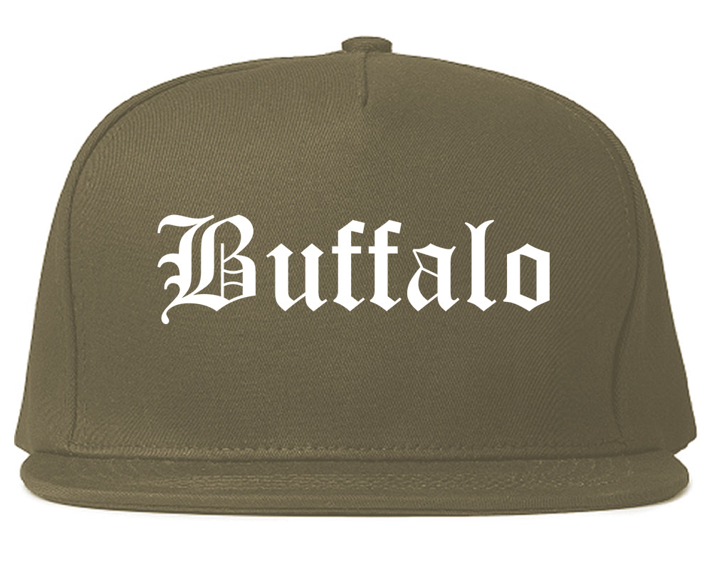 Buffalo Minnesota MN Old English Mens Snapback Hat Grey