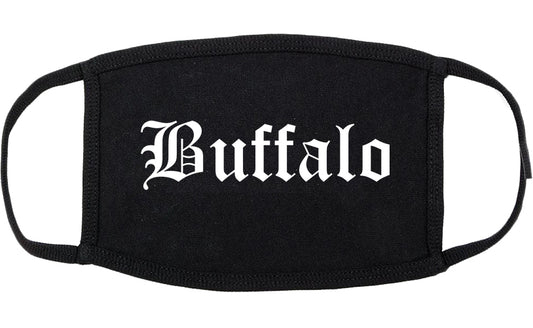Buffalo New York NY Old English Cotton Face Mask Black