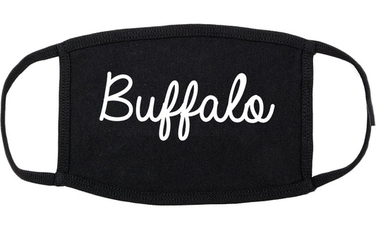 Buffalo New York NY Script Cotton Face Mask Black
