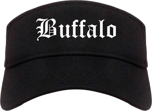 Buffalo New York NY Old English Mens Visor Cap Hat Black
