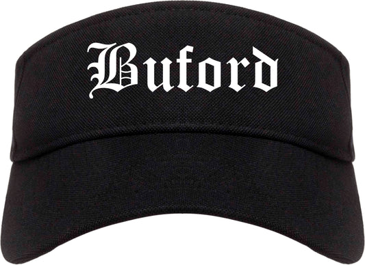 Buford Georgia GA Old English Mens Visor Cap Hat Black
