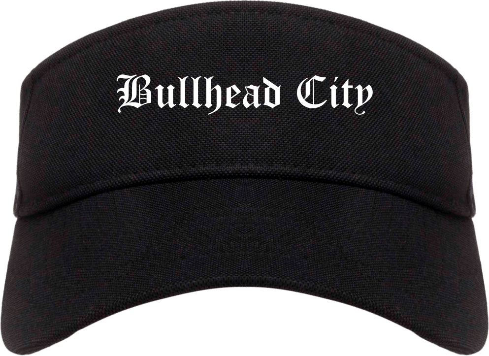 Bullhead City Arizona AZ Old English Mens Visor Cap Hat Black