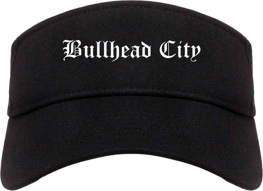 Bullhead City Arizona AZ Old English Mens Visor Cap Hat Black