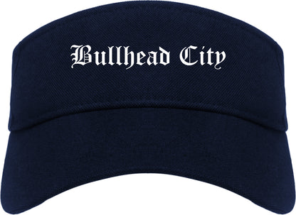 Bullhead City Arizona AZ Old English Mens Visor Cap Hat Navy Blue