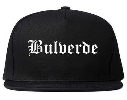 Bulverde Texas TX Old English Mens Snapback Hat Black