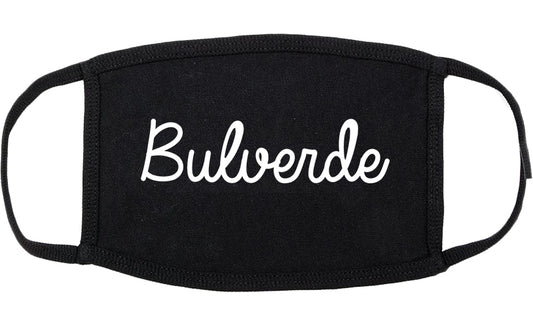 Bulverde Texas TX Script Cotton Face Mask Black