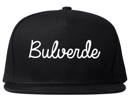 Bulverde Texas TX Script Mens Snapback Hat Black