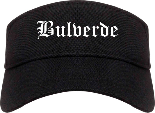 Bulverde Texas TX Old English Mens Visor Cap Hat Black