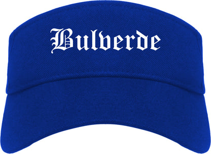 Bulverde Texas TX Old English Mens Visor Cap Hat Royal Blue