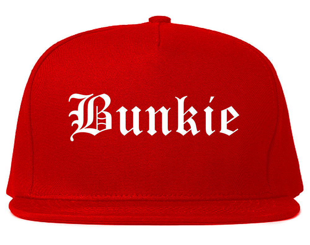 Bunkie Louisiana LA Old English Mens Snapback Hat Red
