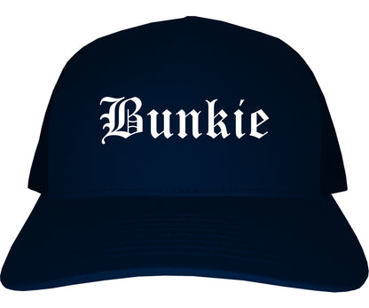 Bunkie Louisiana LA Old English Mens Trucker Hat Cap Navy Blue