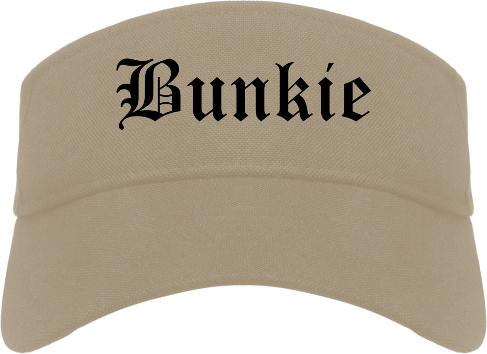 Bunkie Louisiana LA Old English Mens Visor Cap Hat Khaki