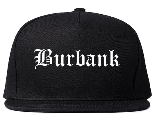 Burbank California CA Old English Mens Snapback Hat Black