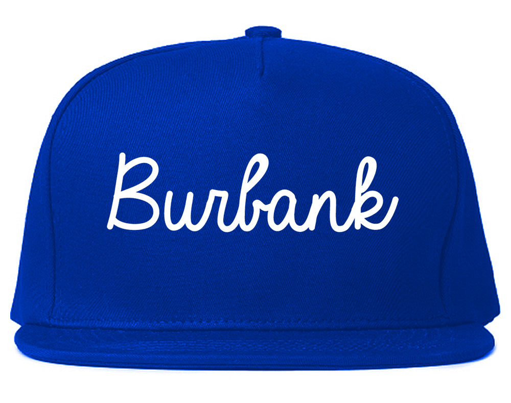 Burbank Illinois IL Script Mens Snapback Hat Royal Blue