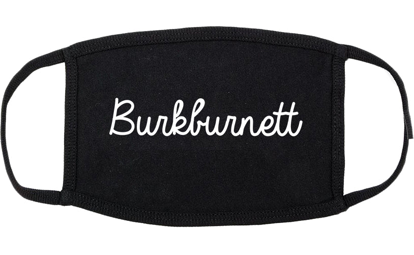 Burkburnett Texas TX Script Cotton Face Mask Black