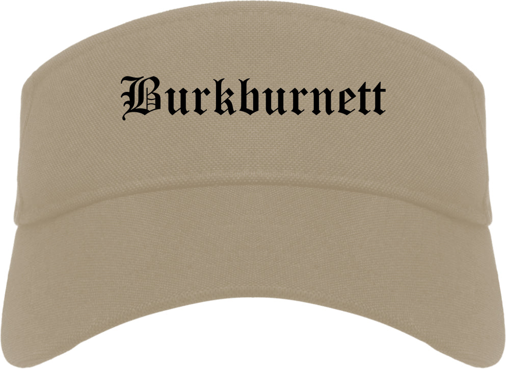 Burkburnett Texas TX Old English Mens Visor Cap Hat Khaki