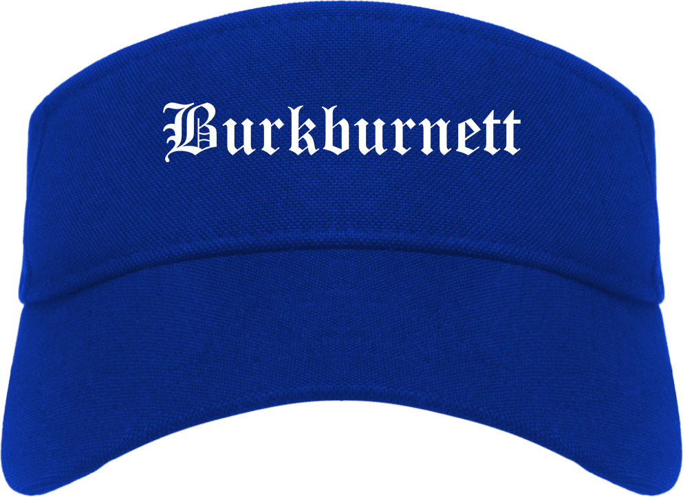 Burkburnett Texas TX Old English Mens Visor Cap Hat Royal Blue