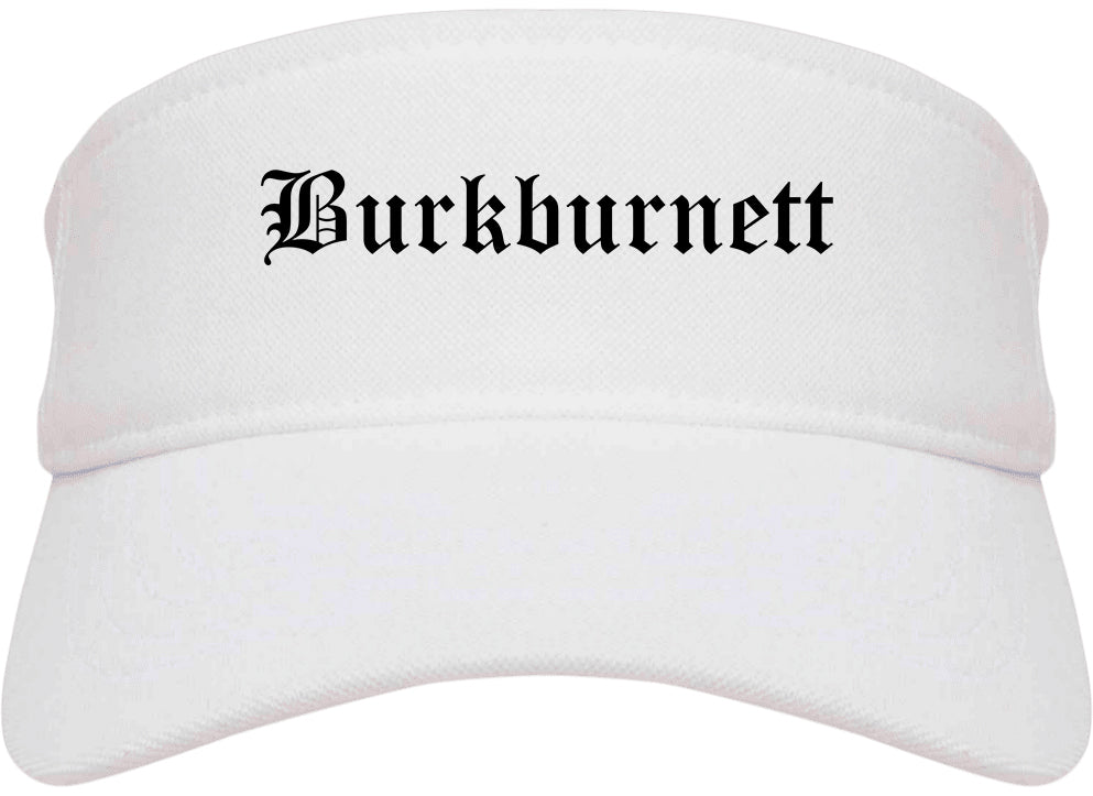 Burkburnett Texas TX Old English Mens Visor Cap Hat White